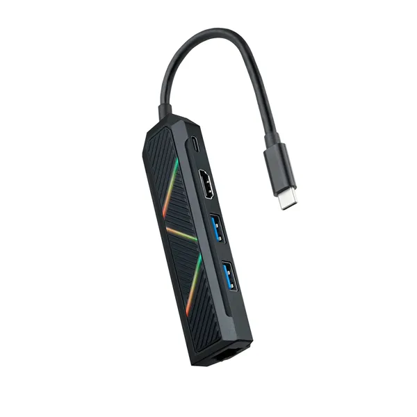 Docking USB Tipo-C Nanocable 10.16.0501/ 2xUSB/ 1xUSB Tipo-C PD/ 1xHDMI/ 1xRJ45/ Negro