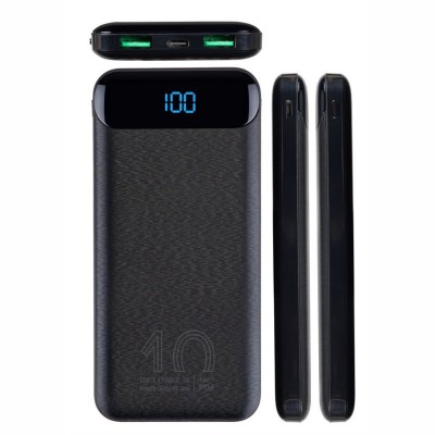 Rivacase va2540 (10000mah) negro qc/pd 20w, lcd