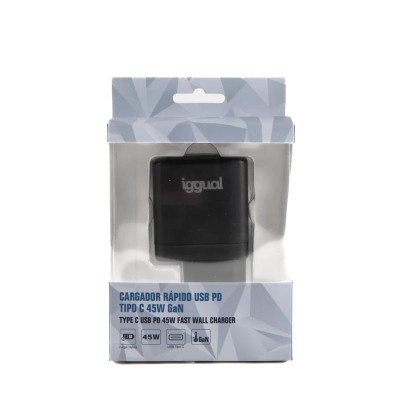 Iggual cargador rápido usb pd tipo c 45w gan