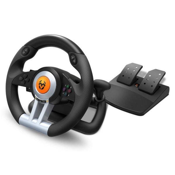 Krom juego de volante y pedales k-wheel multip.