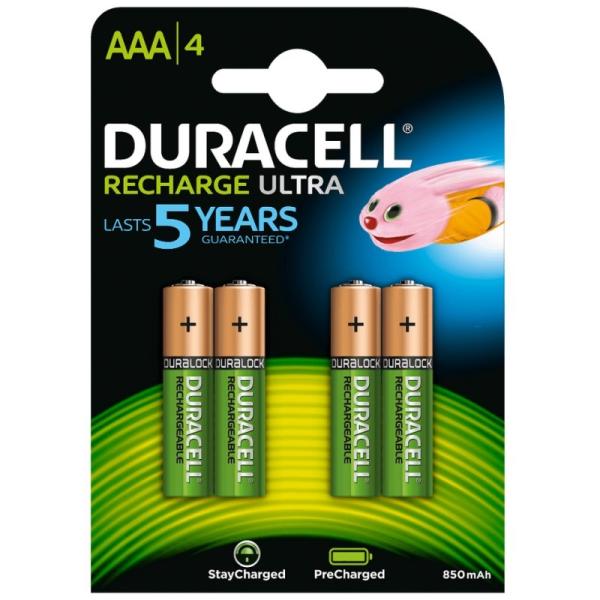 Duracell pila recargable hr03 aaa 900mah blister*4