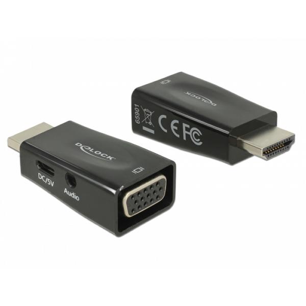 Delock adaptador hdmi-a macho vga hembra/audio