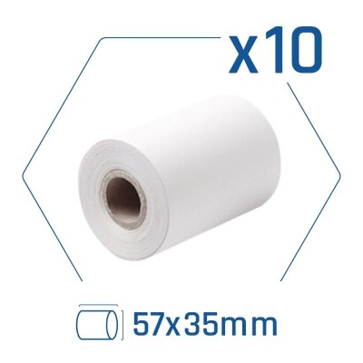 Iggual pack 10 rollos papel térmico datáfono 57x35