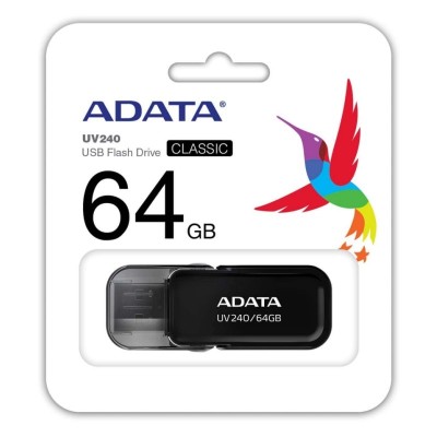 Adata lapiz usb uv240 64gb usb 2.0 negro