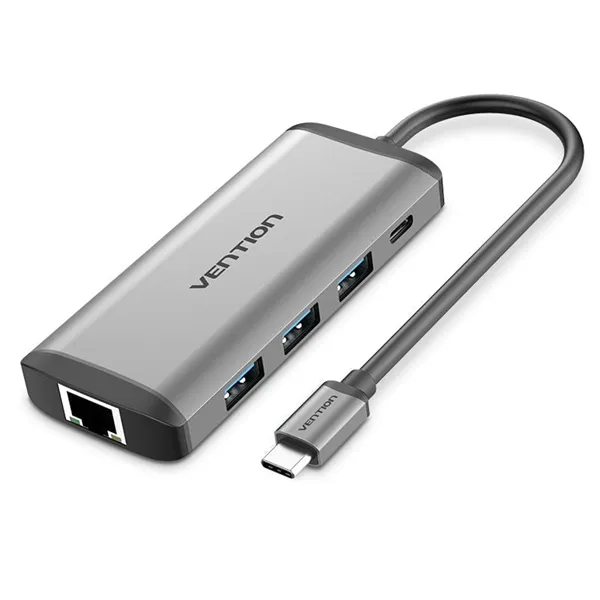 Docking USB Tipo-C Vention CNDHB/ 1xHDMI/ 3xUSB/ 1xUSB Tipo-C PD/ 1xRJ45/ 1xLector tarjetas/ Gris