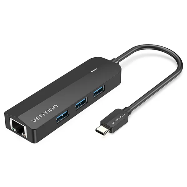 Docking USB Tipo-C Vention TGPBB/ 3xUSB/ 1xRJ45/ 1xMicro B PD/ Negro