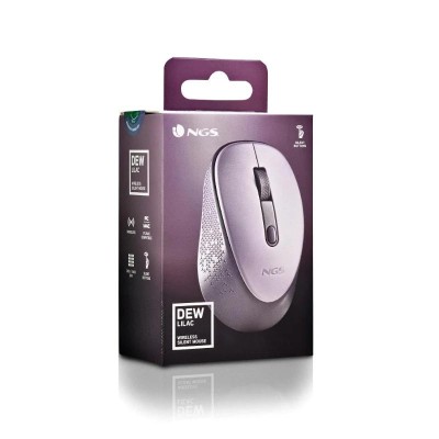 Ratón Inalámbrico NGS Dew Lilac/ Hasta 1600 DPI/ Lila