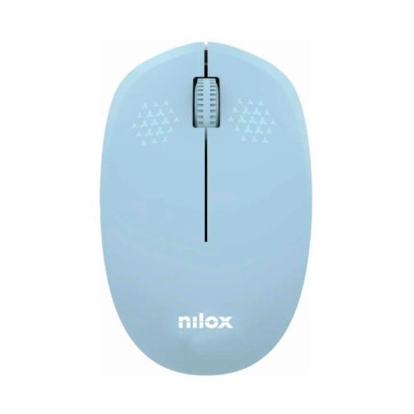 Nilox ratón wireless, 1000 dpi, 3 botones, azul