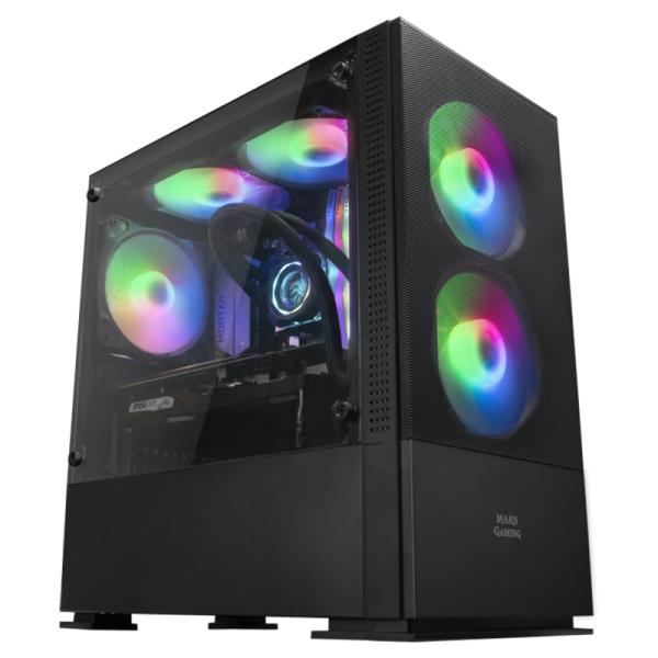 Mars gaming caja mcz premium m-atx 2x frgb negra