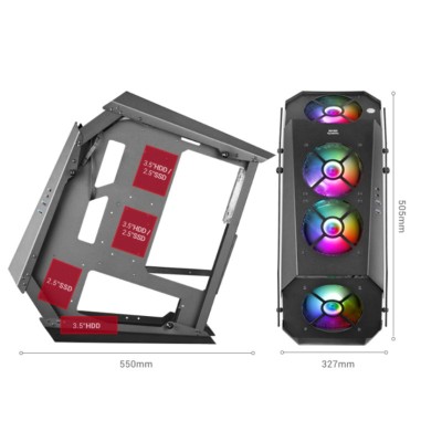 Marsgaming mc51 premium atx case, 5x 12cm argb, re