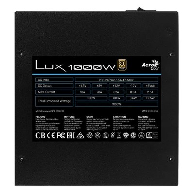 Aerocool fuente lux 1000w psu 80plus gold