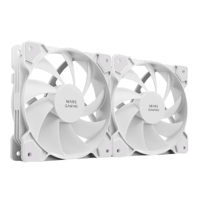 Pack 2 Ventiladores Mars Gaming MF-PROX2 / 12cm/ Blanco