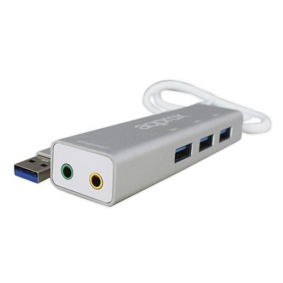 Approx! apppcie51 tarj. sonido usb 5.1+3x hub 3.0