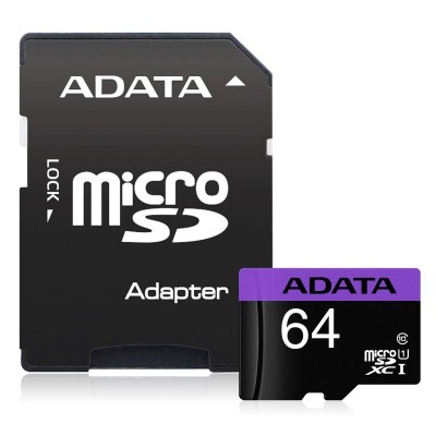 Adata microsdhc 64gb uhs-i class10 c/adapt