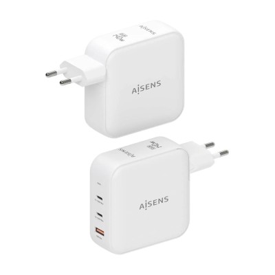 Cargador Gan de Pared Aisens ASCH-140W3P030-W/ 2xUSB Tipo-C/