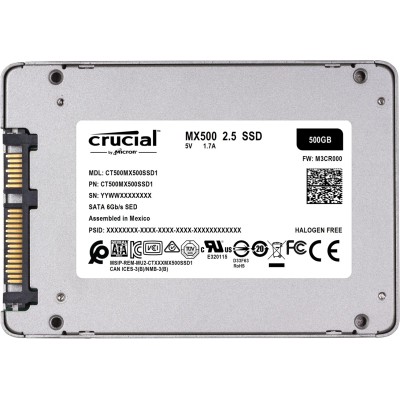 Crucial MX500 SSD 500GB 2.5" a 560Mbs SATA 6GB/s