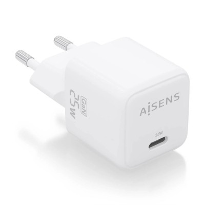 Cargador Gan de Pared Aisens ASCH-25W1P012-W/ 1xUSB Tipo-C/ 25W