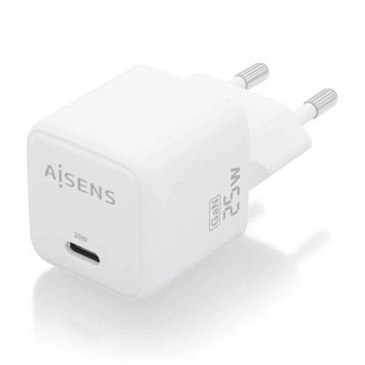 Cargador Gan de Pared Aisens ASCH-25W1P012-W/ 1xUSB Tipo-C/ 25W