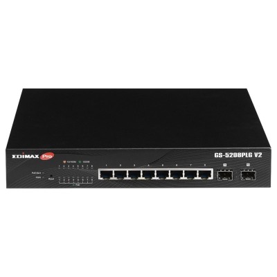 Edimax pro gs-5208plg v2 switch 10xgb poe+ (2xsfp)