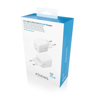 Cargador Gan de Pared Aisens ASCH-35W1P016-W/ 1xUSB Tipo-C/ 35W