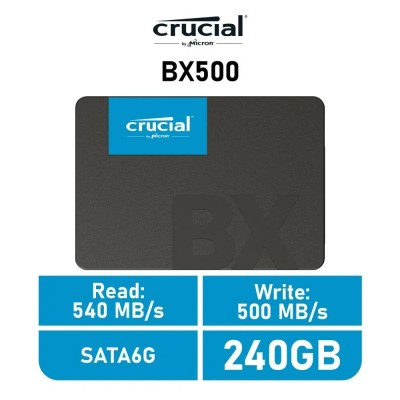 Crucial BX500 3D NAND SSD 240GB 2.5" a 540Mbs SATA 6GB/s