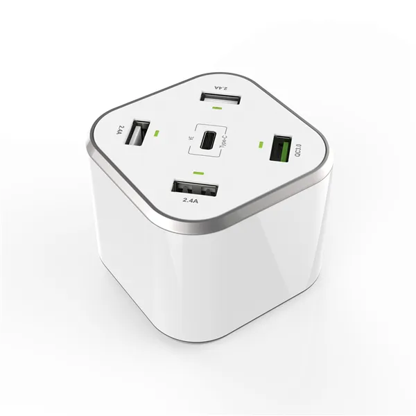 Cargador de Mesa Aisens ASCH-5PQC-W/ 1xUSB Tipo-C/ 4xUSB/ 48W