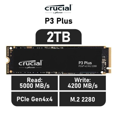 Crucial P3 Plus SSD 2TB NVMe a 5000MB/s PCIe 4.0 M.2 2280