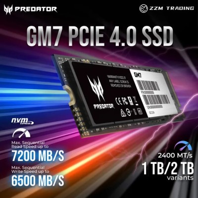 Acer Predator GM7000 con Disipador SSD NVMe 2TB a 7400MB/s PCIe