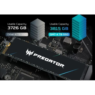 Acer Predator GM7000 con Disipador SSD NVMe 4TB a 7400MB/s PCIe