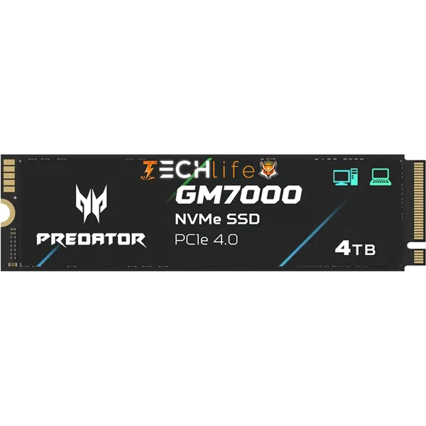 Acer Predator GM7000 con Disipador SSD NVMe 4TB a 7400MB/s PCIe 4.0 M.2 2280 Compt. PS5