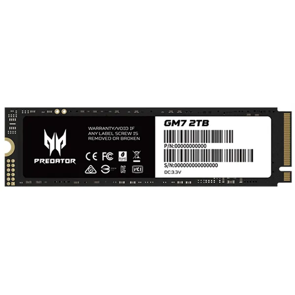 Acer Predator GM7000 SSD NVMe 2TB a 7400MB/s PCIe 4.0 M.2 2280