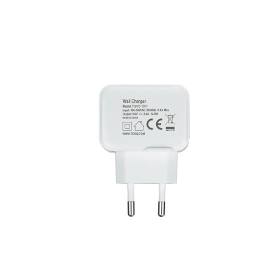 Cargador de Pared TooQ TQWC-1S01WT/ 1xUSB/ 12W/ Blanco