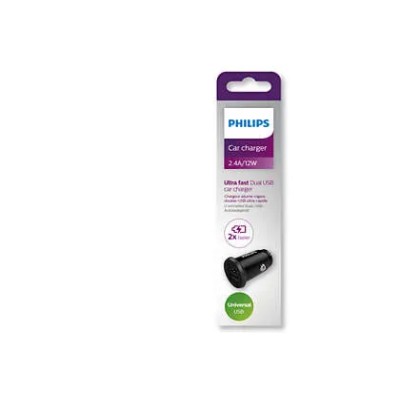 Cargador de Coche Philips DLP2510/ 2xUSB/ 12W