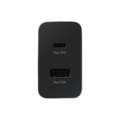 Cargador de Pared Samsung EP-TA220NBE/ 1xUSB Tipo-C/ 1xUSB/ 35W