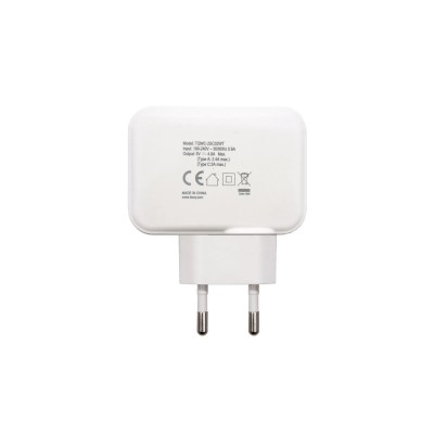 Cargador de Pared TooQ TQWC-2SC02WT/ 1xUSB Tipo-C/ 1x USB/ 27W