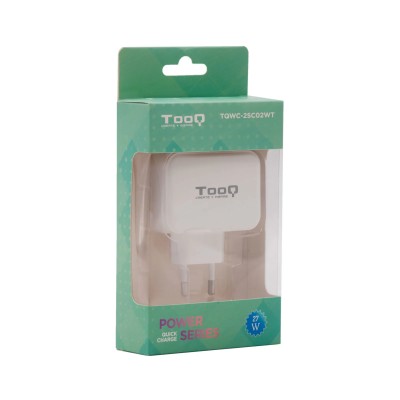 Cargador de Pared TooQ TQWC-2SC02WT/ 1xUSB Tipo-C/ 1x USB/ 27W