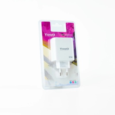 Cargador Gan de Pared TooQ TQWC-GANQC2PD65WT/ 2xUSB Tipo-C/