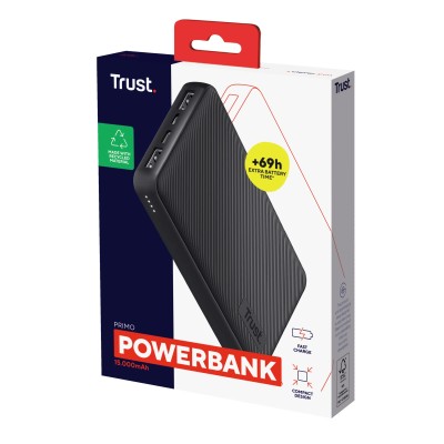 Powerbank 15000mAh Trust Primo/ 15W/ Negra