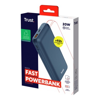 Powerbank 20000mAh Trust Redoh/ 18W/ Azul