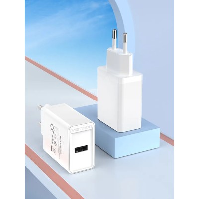 Cargador de Pared Vention FAAW0-EU/ 1xUSB/ 12W