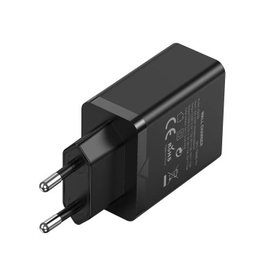 Cargador de Pared Vention FBAB0-EU/ 2xUSB/ 18W/ Negro