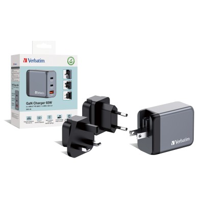 Cargador de Pared Universal Verbatim GNC-65/ 2xUSB Tipo-C/