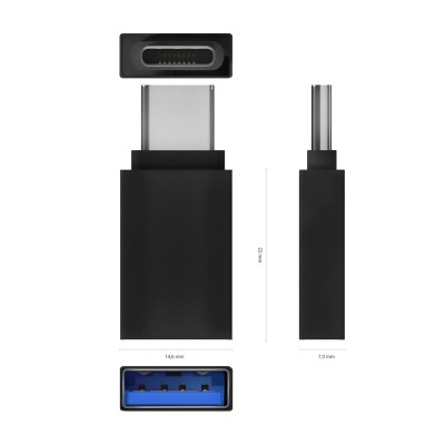 Adaptador USB 3.2 Aisens A108-0717/ USB Hembra - USB Tipo-C