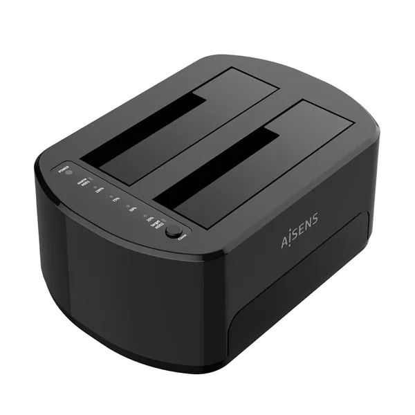 Aisens ASDS-D03B Docking Station Negro de Doble Bahia para discos SATA 2.5/3.5 a USB 3.0/3.1 Clona disco/Copia de seguridad