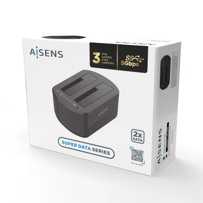 Aisens ASDS-D03B Docking Station Negro de Doble Bahia para