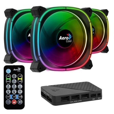 Pack 3 Ventiladores Aerocool Astro 12 Pro/ 12cm + H66F HUB +