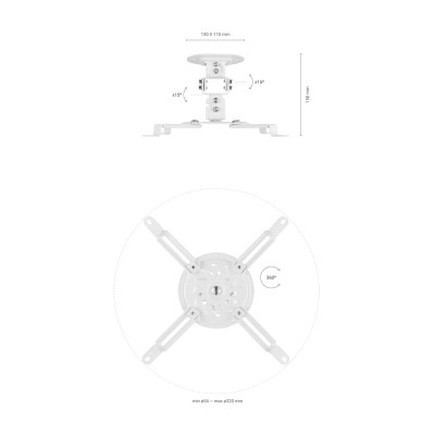 Soporte de Techo/ Pared para Proyector Aisens CP03TSR-129/