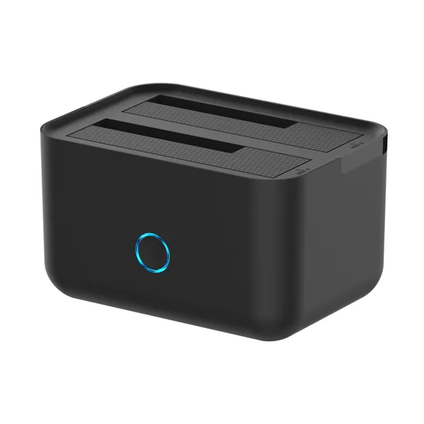 Aisens ASDS-D01B Docking Station Negro de Doble Bahia para discos SATA 2.5/3.5 a USB 3.0/3.1 Opcion clonar discos y hacer copia 