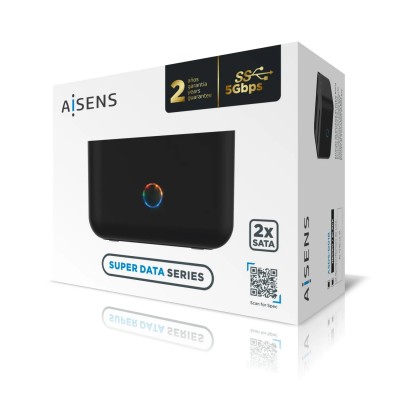 Aisens ASDS-D01B Docking Station Negro de Doble Bahia para