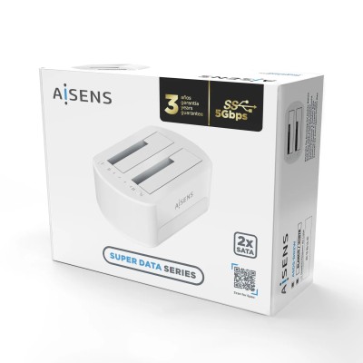 Aisens ASDS-D02W Docking Station Blanco de Doble Bahia para